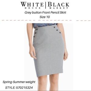 *Price ⬇️* WHBM Grey button front pencil skirt, spring-summer weight Size 10